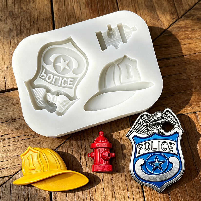 Cotton Candy Cone - Fireman police Hat Cap Hydrant Silicone
