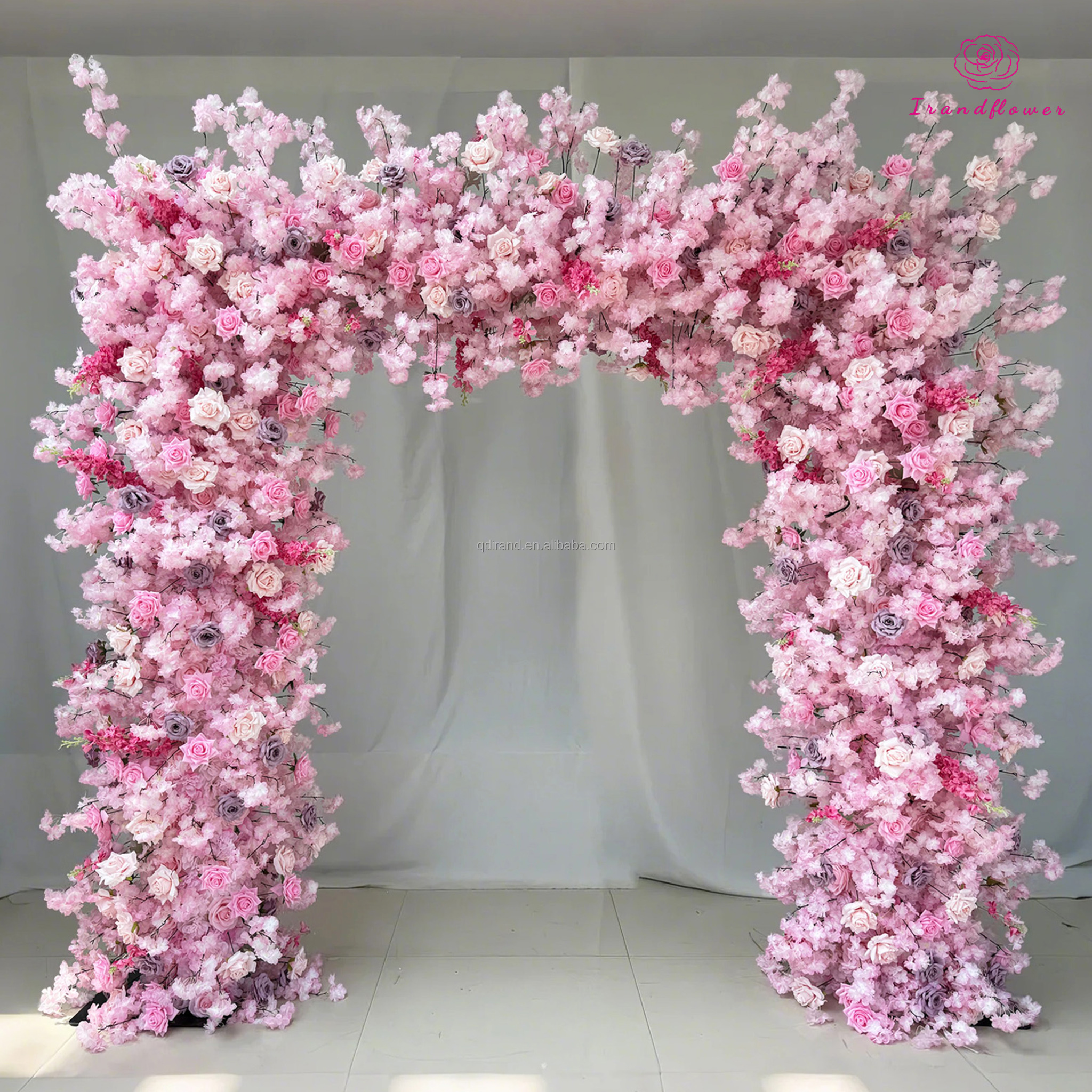 Event & Party Supply - Pink Artificial Flower Arch Floral Arch