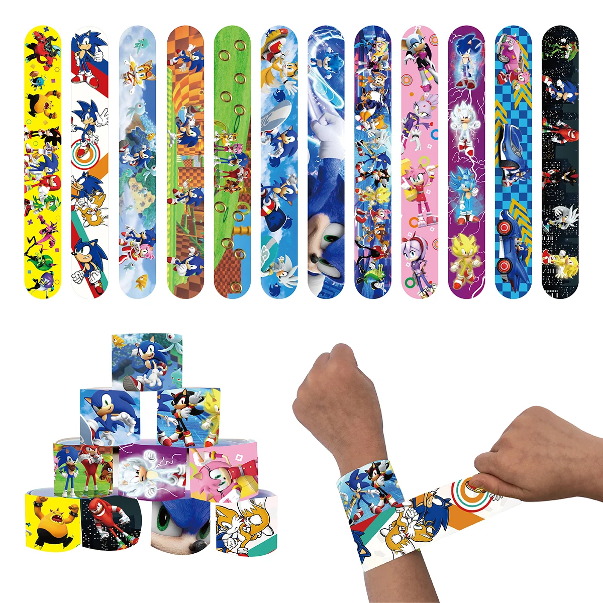 Event Suppliers - 12/24/36pcs Sonic Slap Bracelets Party Favor