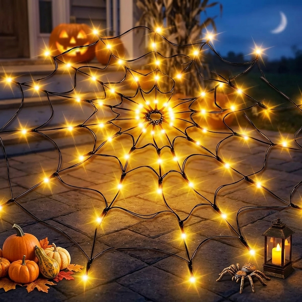 Neon Sign Party - Halloween LED String Light Spider Web
