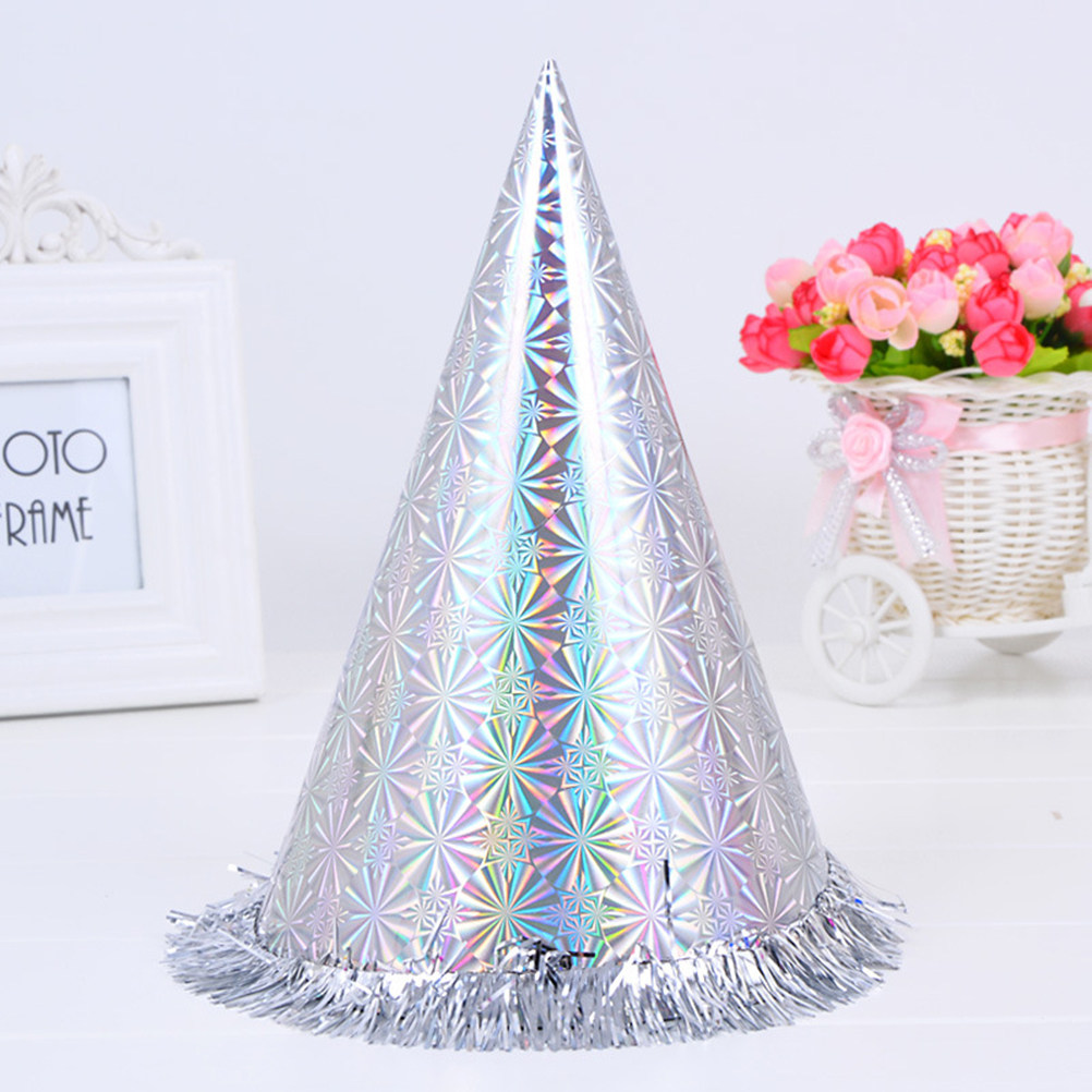 Party Hat Cone - 18Pcs Party Hats Flower Edge Triangle