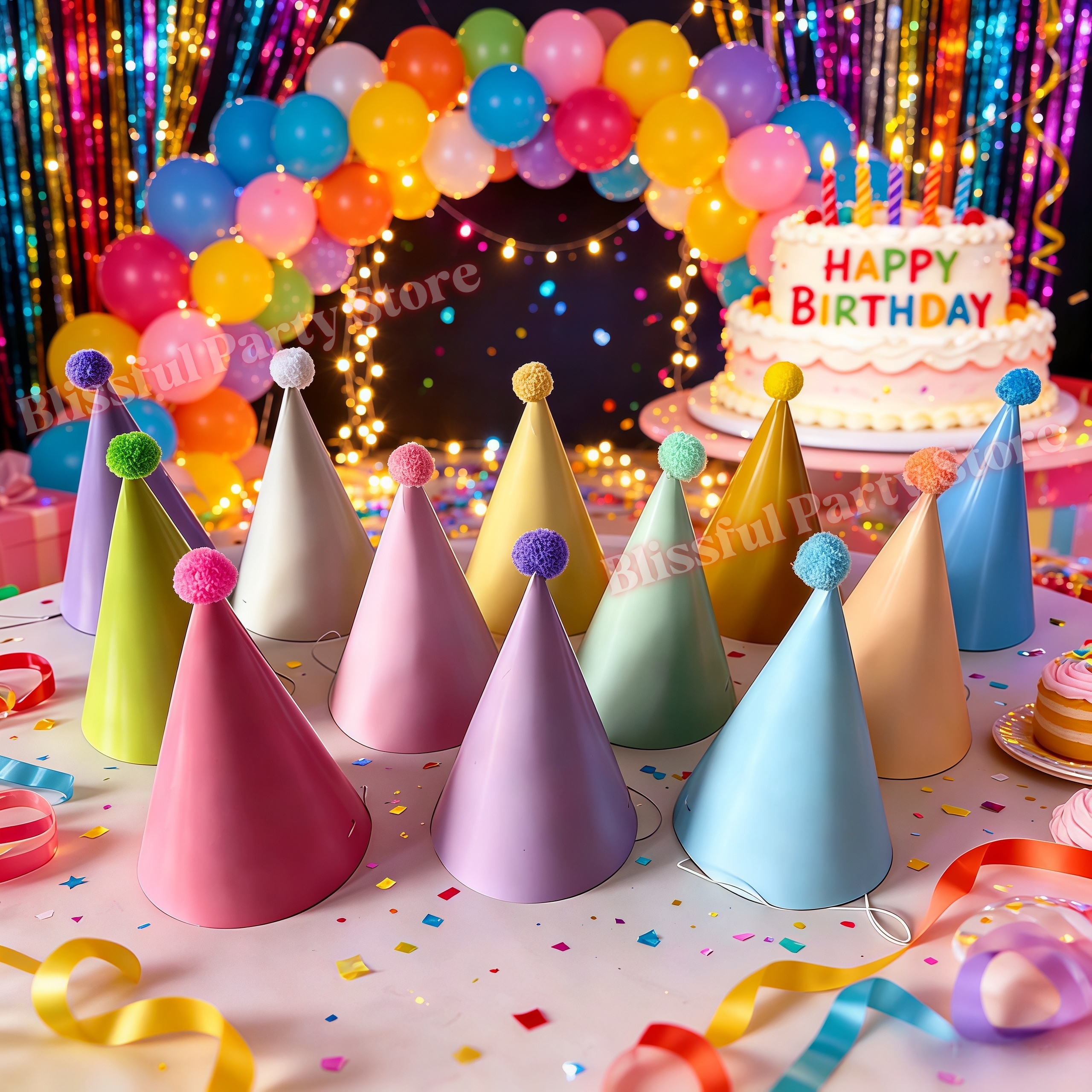 Colorful Birthday Party Hats M - Party Hat Cone incelemesi ve fiyatı