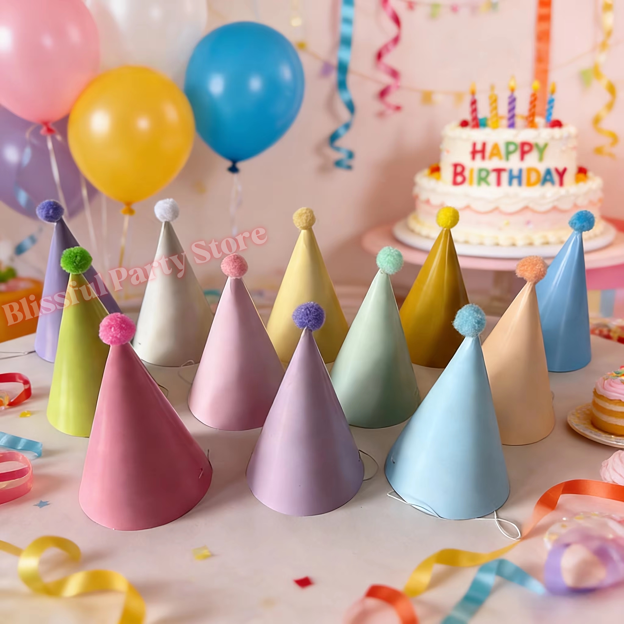 Colorful Birthday Party Hats M - Party Hat Cone incelemesi ve fiyatı