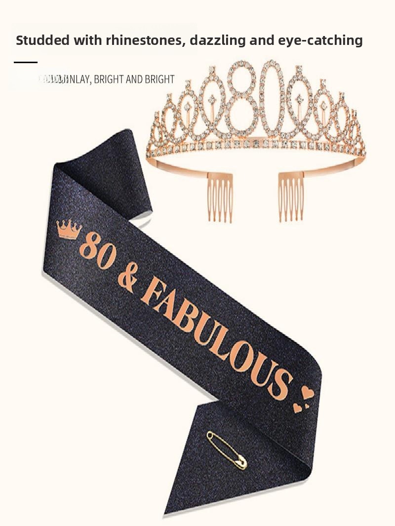 Champagne Gold Sparkle Crown S - Birthday Sash Glitter incelemesi ve fiyatı