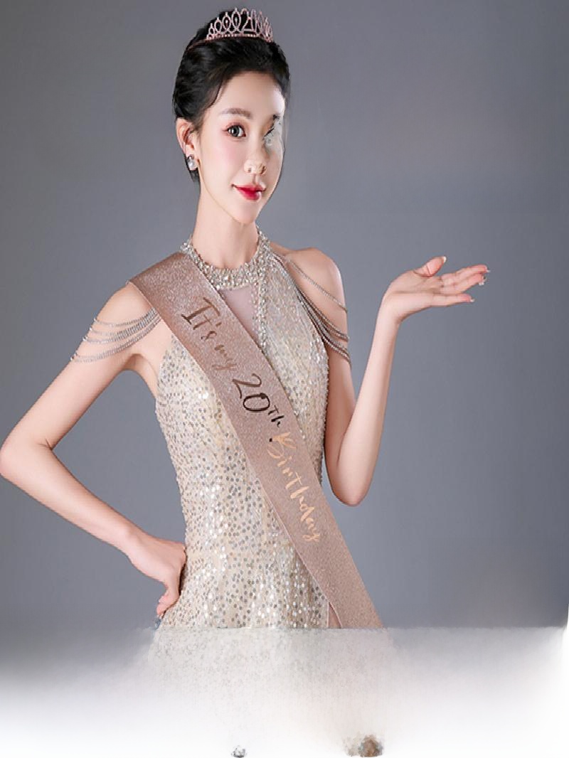 Champagne Gold Sparkle Crown S - Birthday Sash Glitter incelemesi ve fiyatı