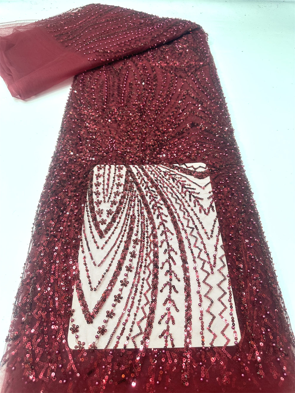 African Sequins Beaded Lace Fa - Glitter Tablecloth incelemesi ve fiyatı