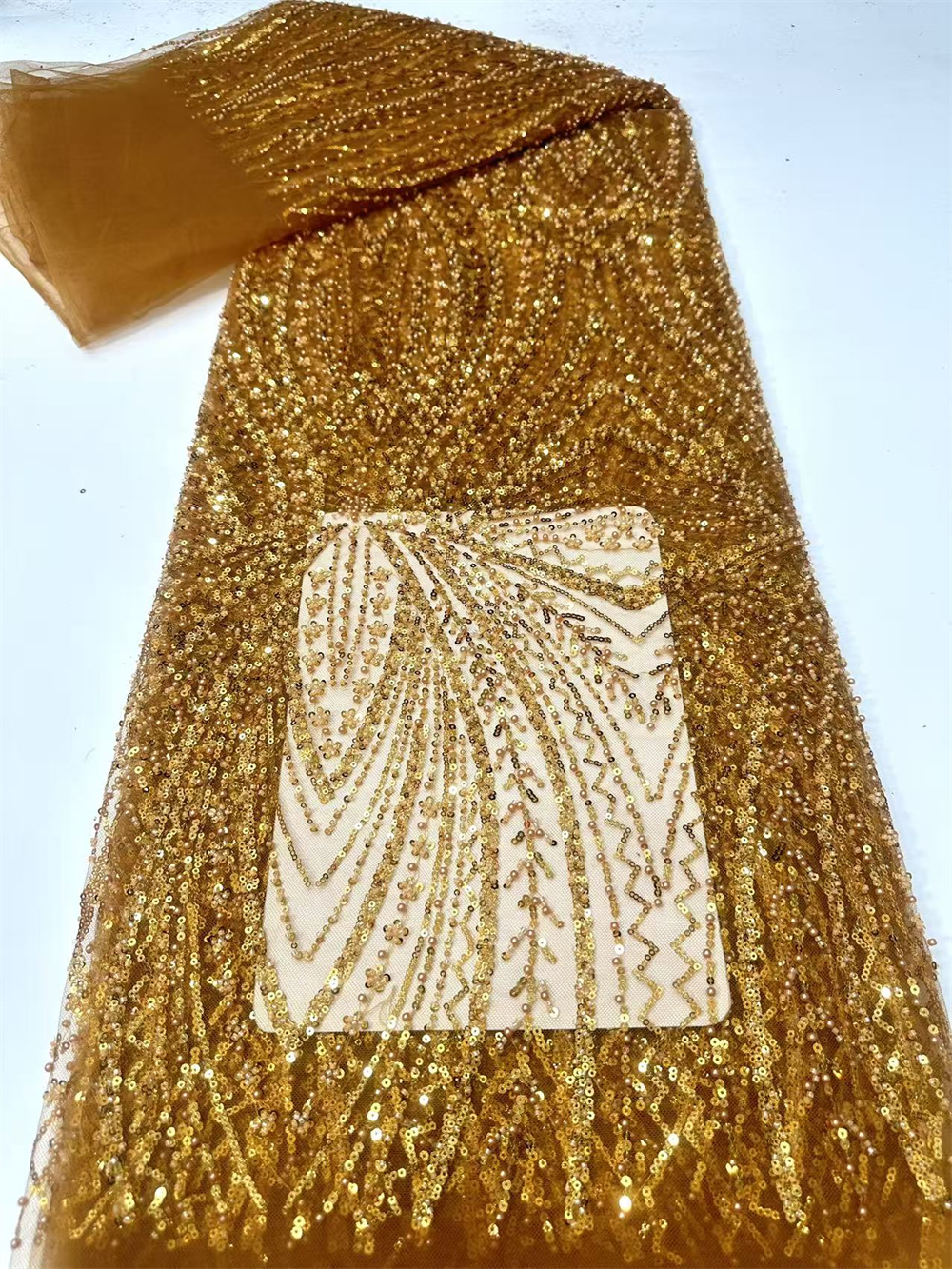 African Sequins Beaded Lace Fa - Glitter Tablecloth incelemesi ve fiyatı