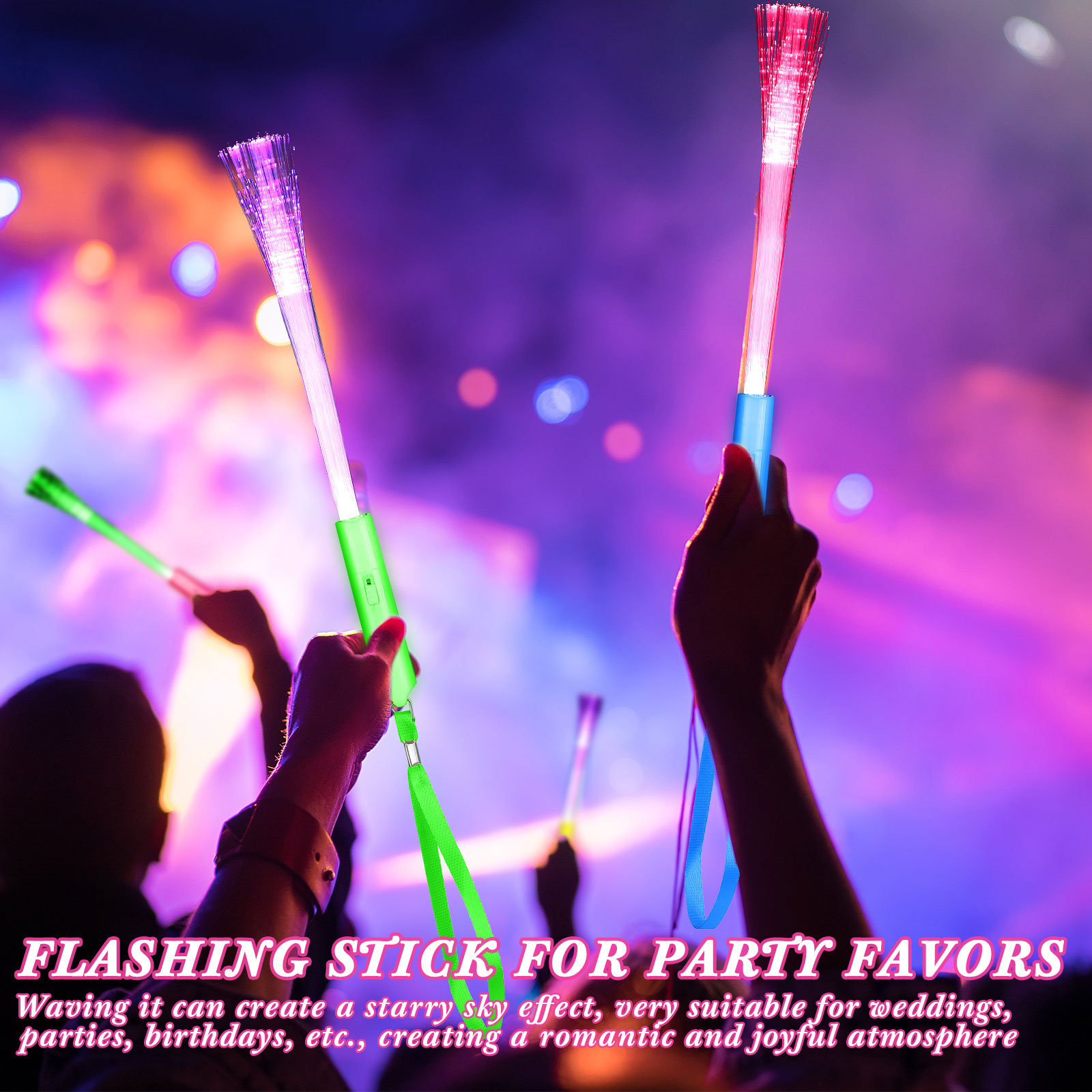 24-200Pcs Fiber Optic Wands Gl - Cotton Candy Cone incelemesi ve fiyatı