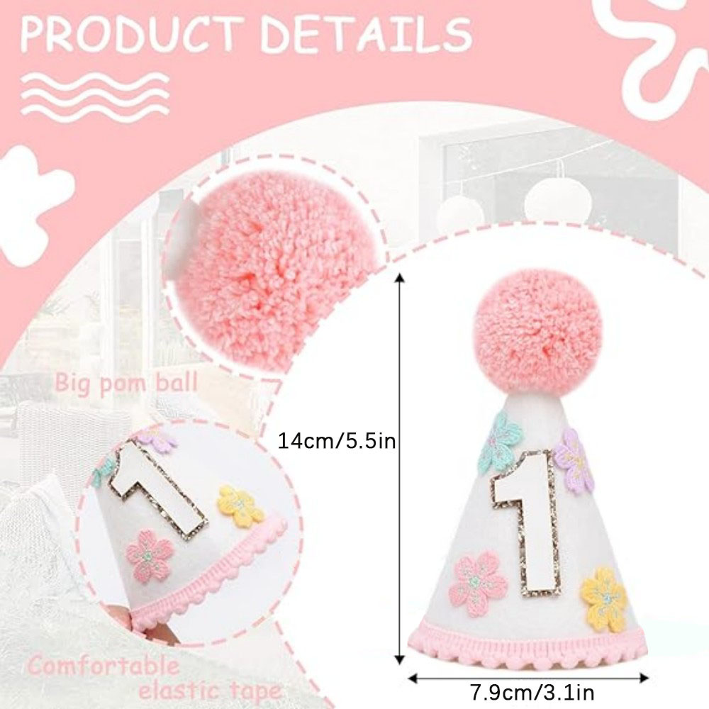 Colorful Floral Cone-Shaped Bi - Party Hat Cone incelemesi ve fiyatı