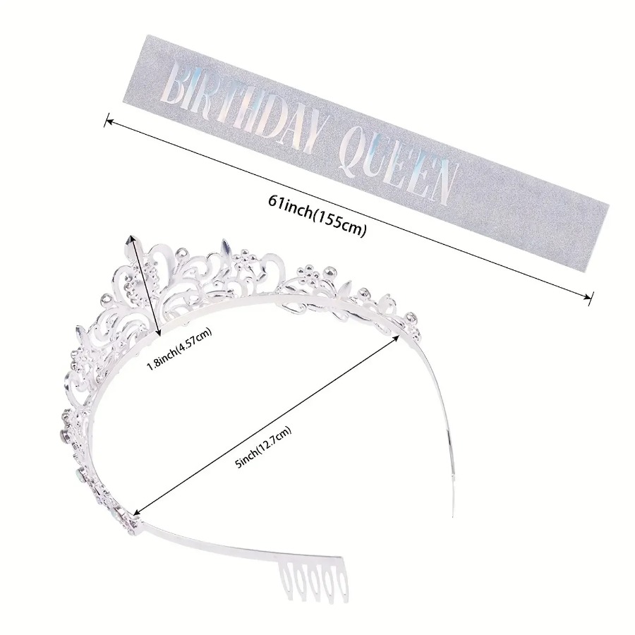 2pcs/Set Bling Rhinestone Crys - Birthday Sash Glitter incelemesi ve fiyatı