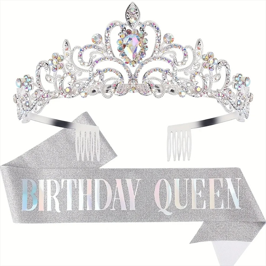2pcs/Set Bling Rhinestone Crys - Birthday Sash Glitter incelemesi ve fiyatı