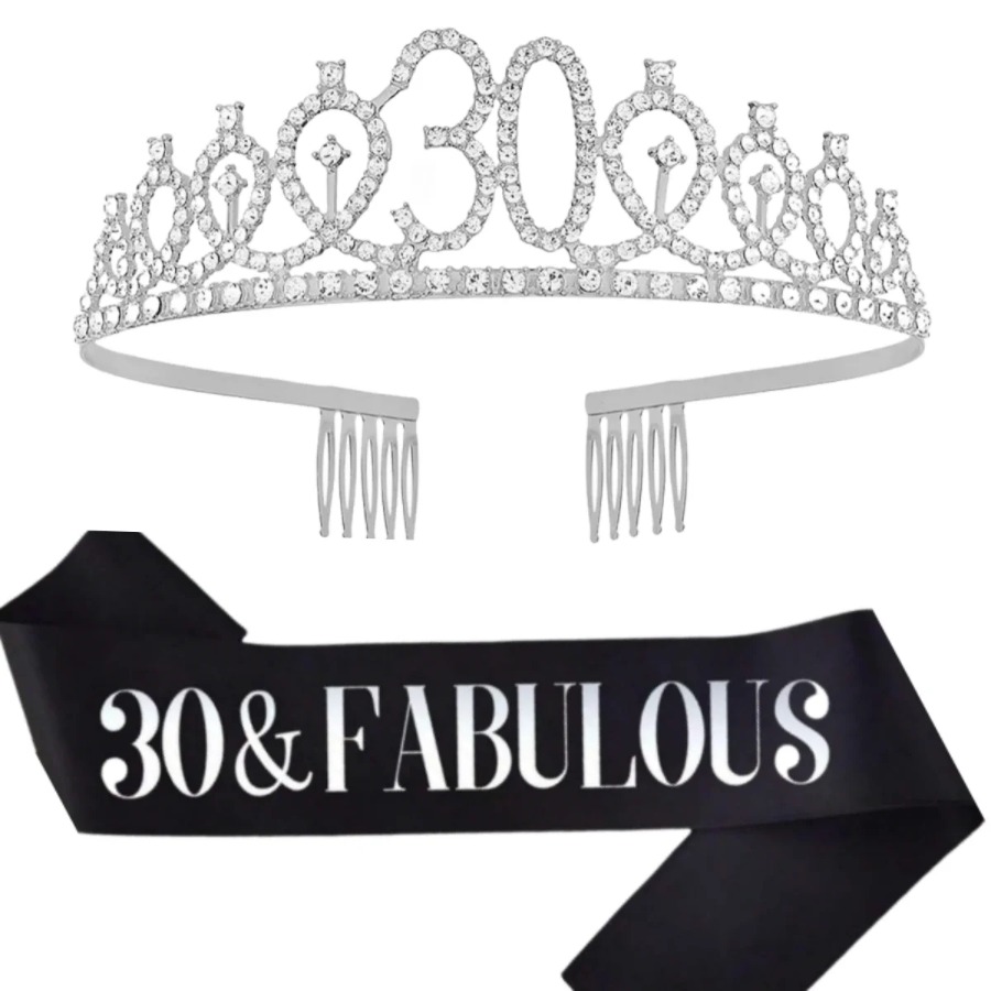 Glitter Silvery Birthday Tiara - Birthday Sash Glitter incelemesi ve fiyatı