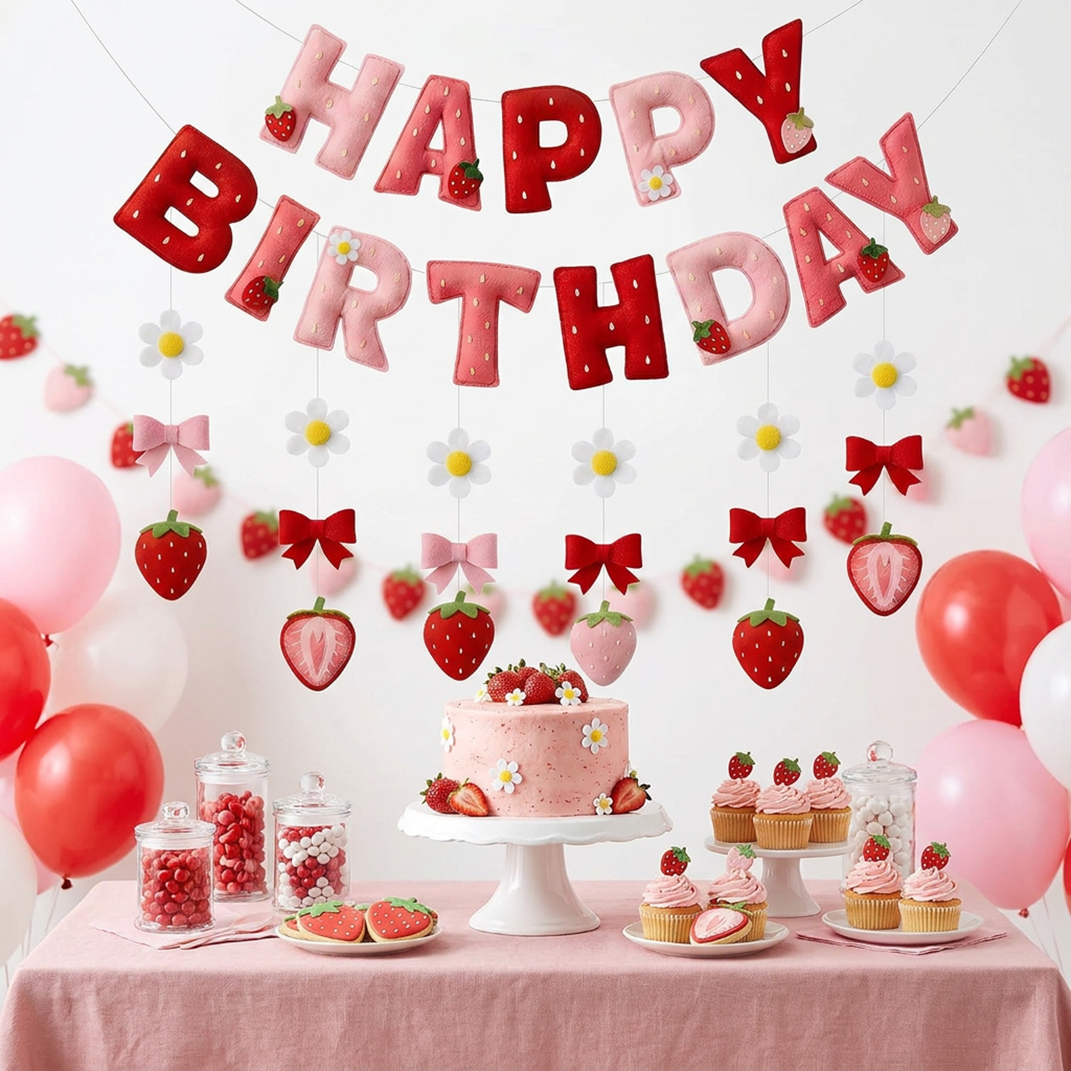 2D Felt Strawberry Hanging Gar - Event Party incelemesi ve fiyatı