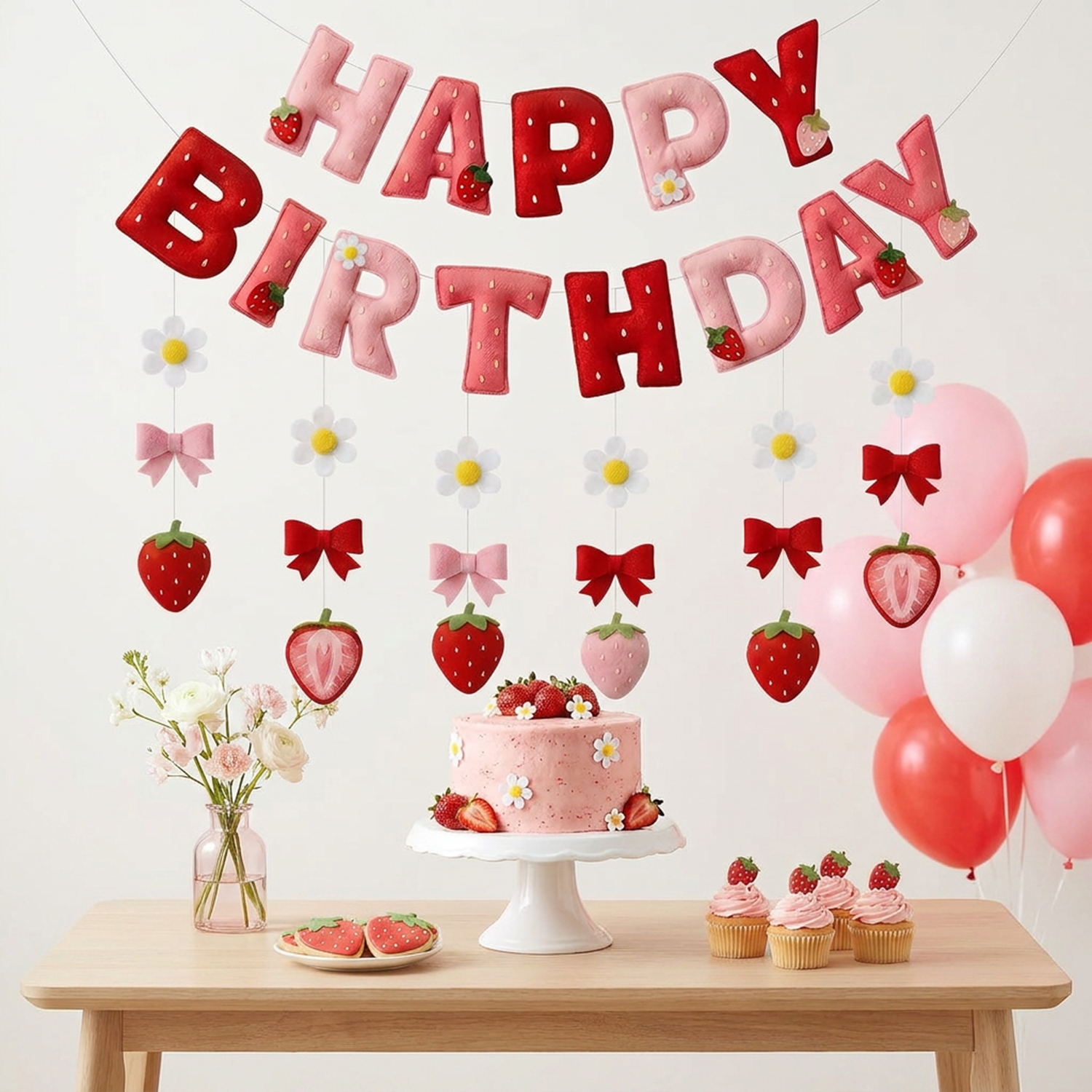 2D Felt Strawberry Hanging Gar - Event Party incelemesi ve fiyatı