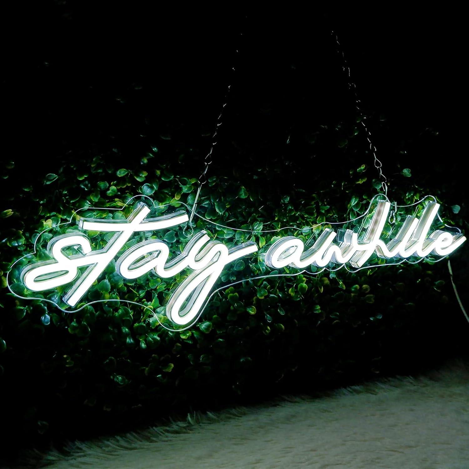 Stay Awhile Neon Signs USB Dim - Neon Sign Party incelemesi ve fiyatı
