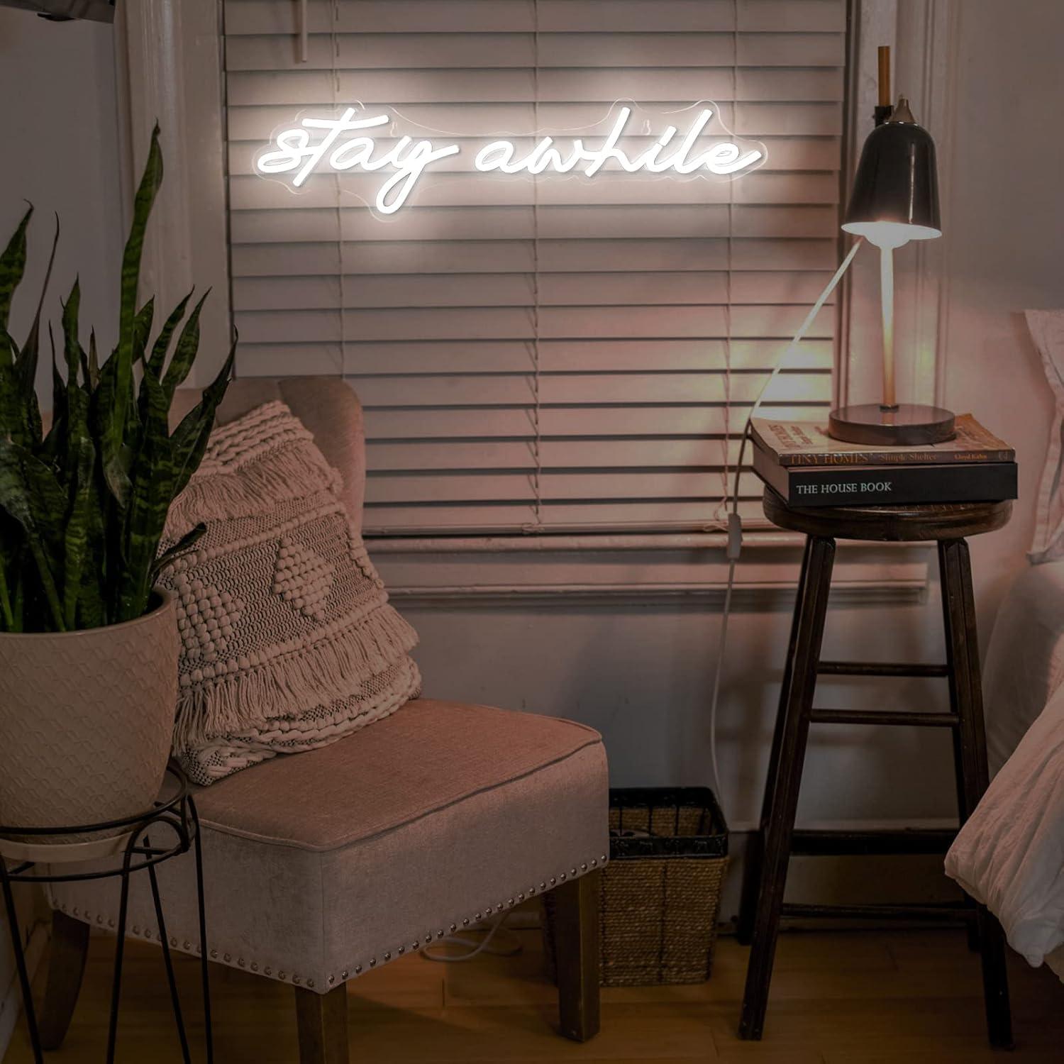 Stay Awhile Neon Signs USB Dim - Neon Sign Party incelemesi ve fiyatı