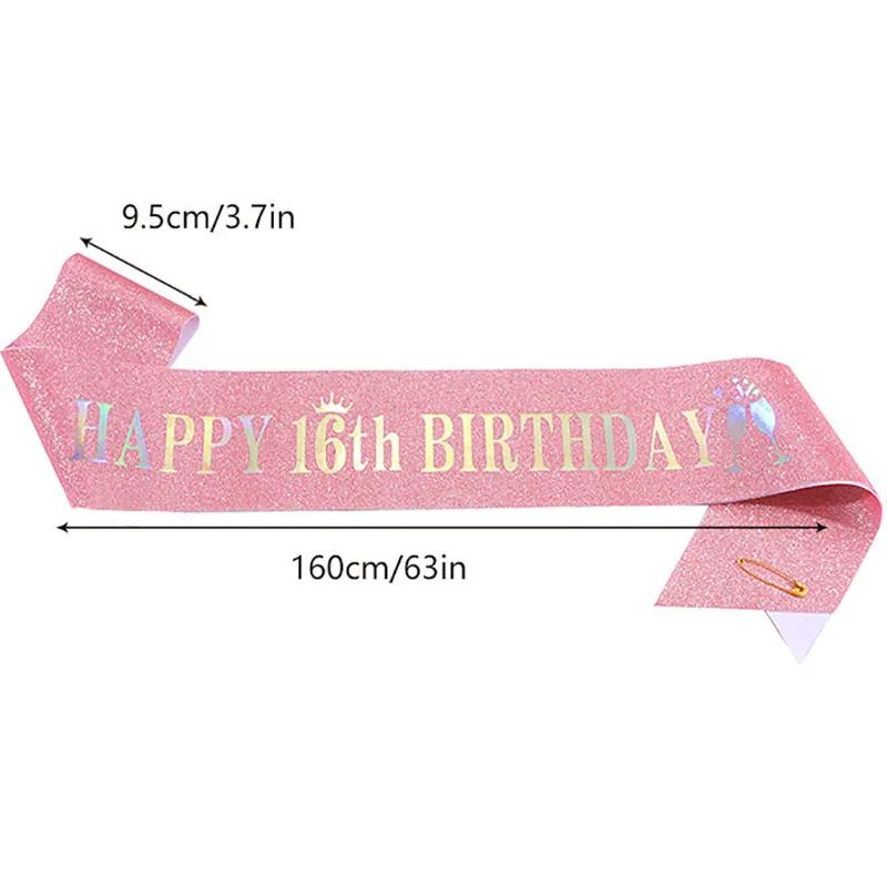 Happy 10th 13th 16th 21st 30th - Birthday Sash Glitter incelemesi ve fiyatı