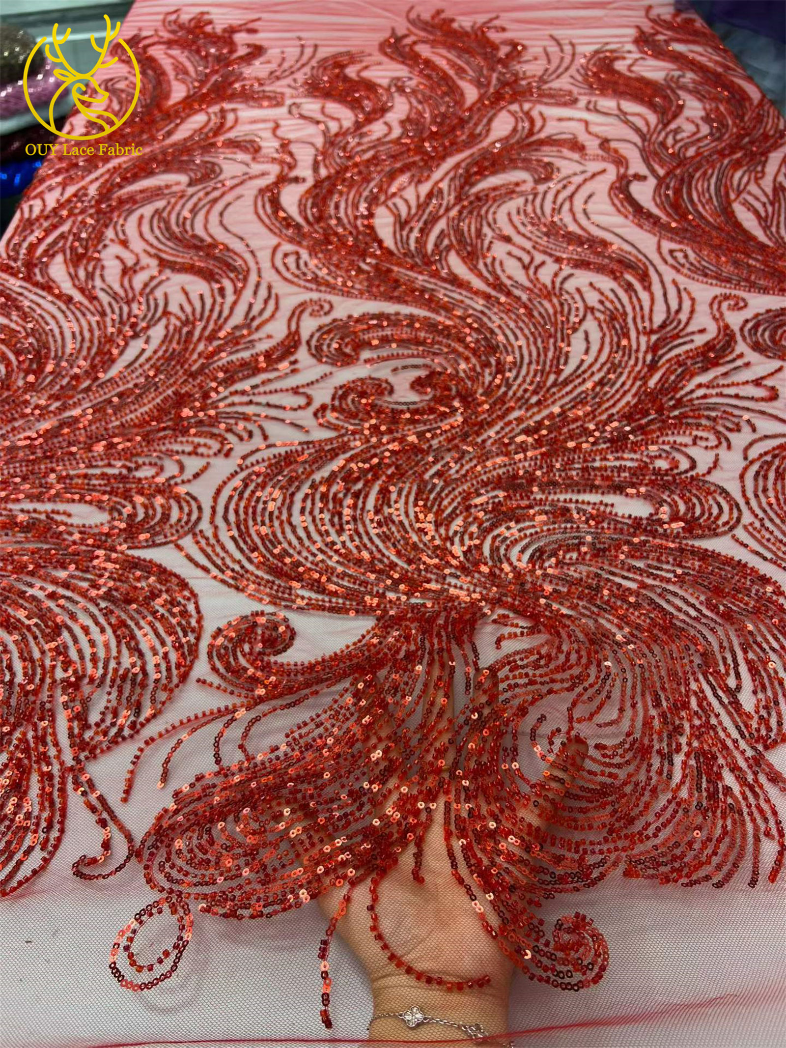 Royal Blue Beaded Sequins Lace - Glitter Tablecloth incelemesi ve fiyatı