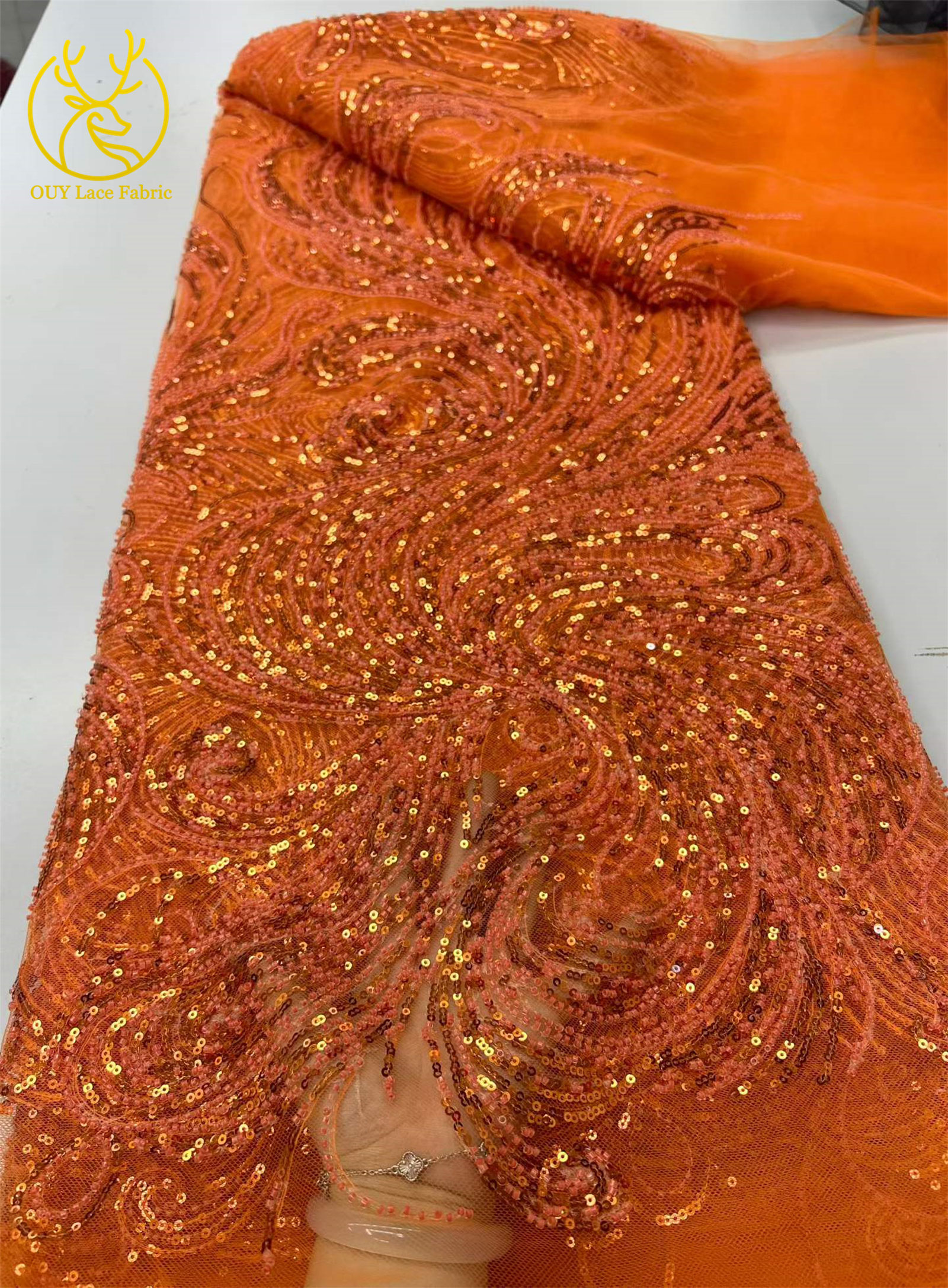 Royal Blue Beaded Sequins Lace - Glitter Tablecloth incelemesi ve fiyatı