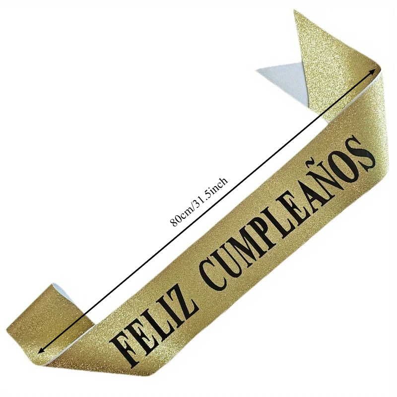 Gold Glitter Feliz Cumpleaños  - Birthday Sash Glitter incelemesi ve fiyatı