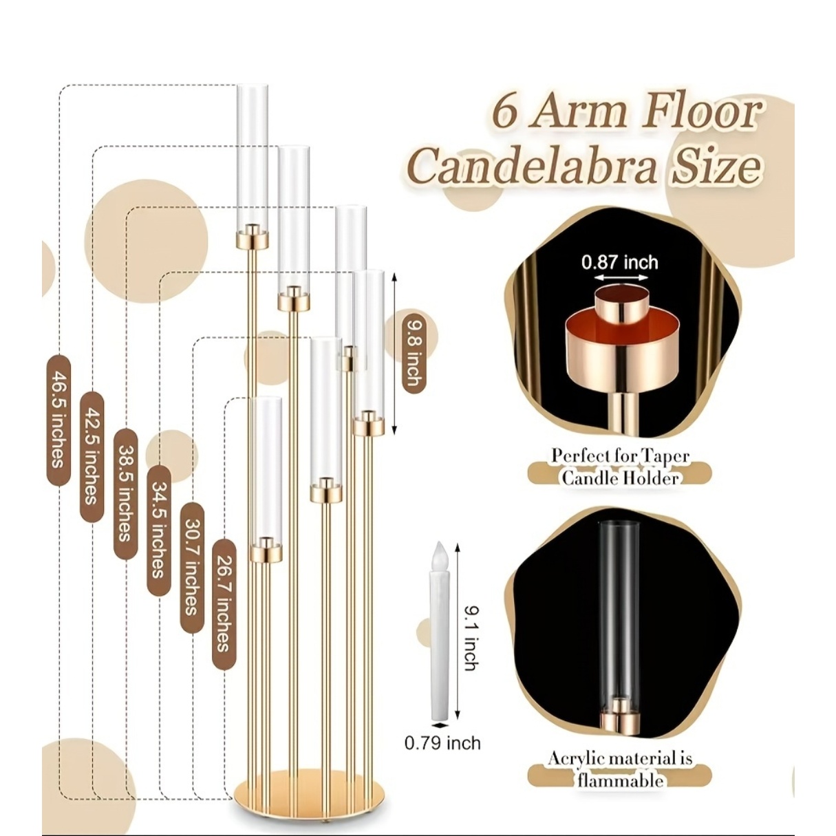 2 Sets Floor Candelabra 6 Arms - Centerpiece Stick incelemesi ve fiyatı