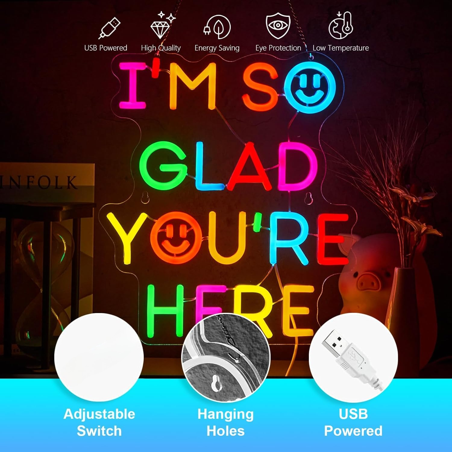  I'm So Glad You‘re Here Neon - Neon Sign Party incelemesi ve fiyatı