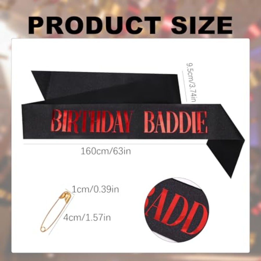 Birthday Baddie Sash, Glitter  - Birthday Sash Glitter incelemesi ve fiyatı