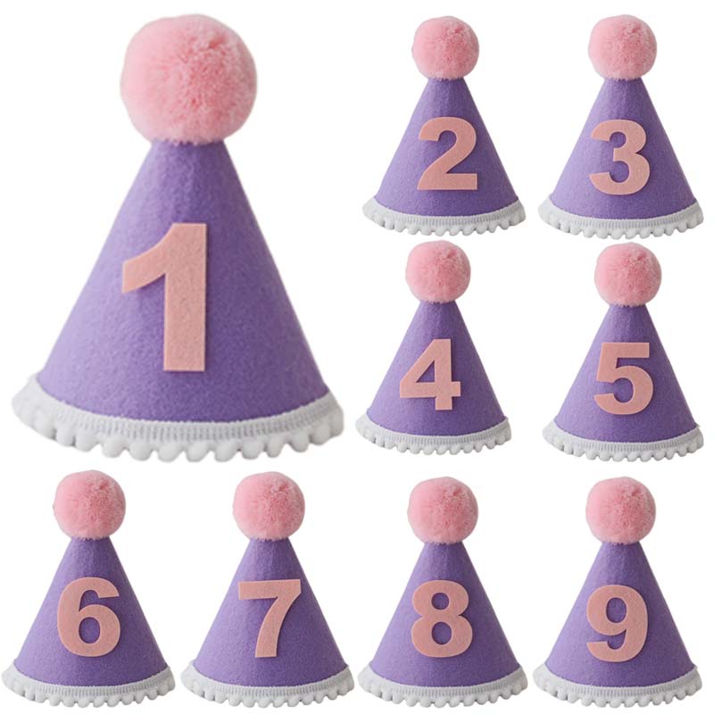 Purple Birthday Hat 1 2 3 4 5  - Party Hat Cone incelemesi ve fiyatı