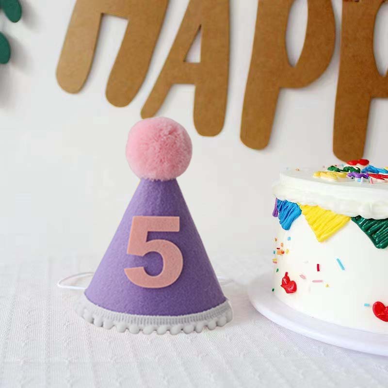 Purple Birthday Hat 1 2 3 4 5  - Party Hat Cone incelemesi ve fiyatı