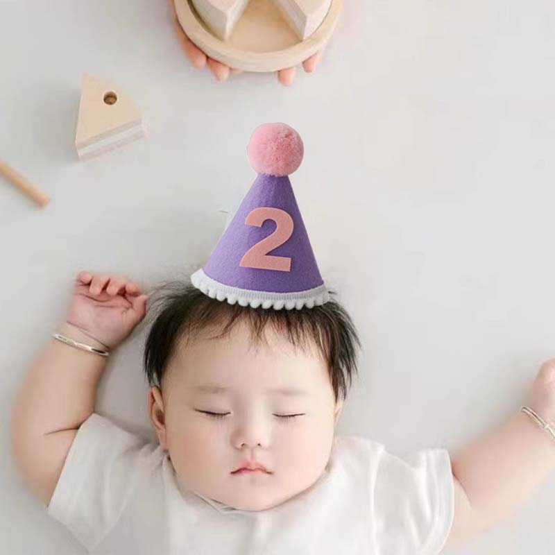 Purple Birthday Hat 1 2 3 4 5  - Party Hat Cone incelemesi ve fiyatı