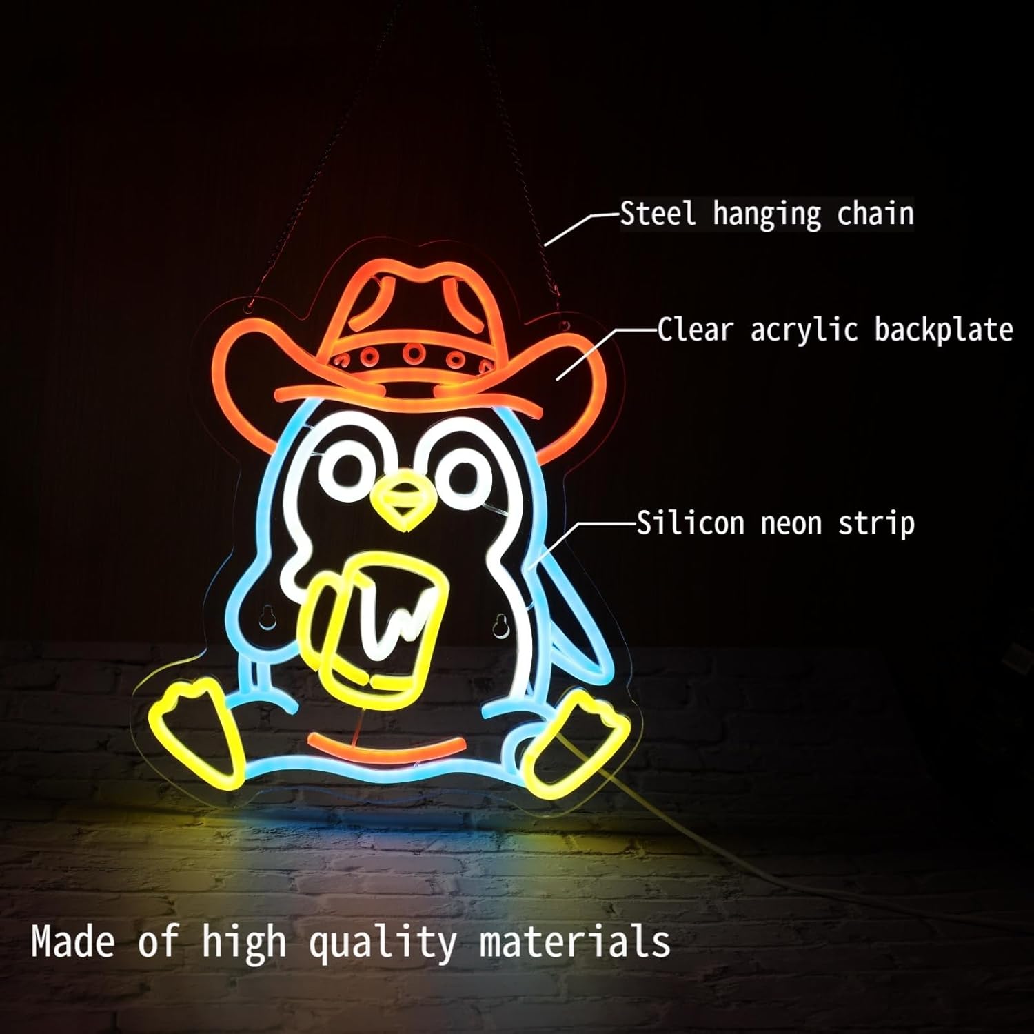 Penguin Neon Sign USB Powered  - Neon Sign Party incelemesi ve fiyatı