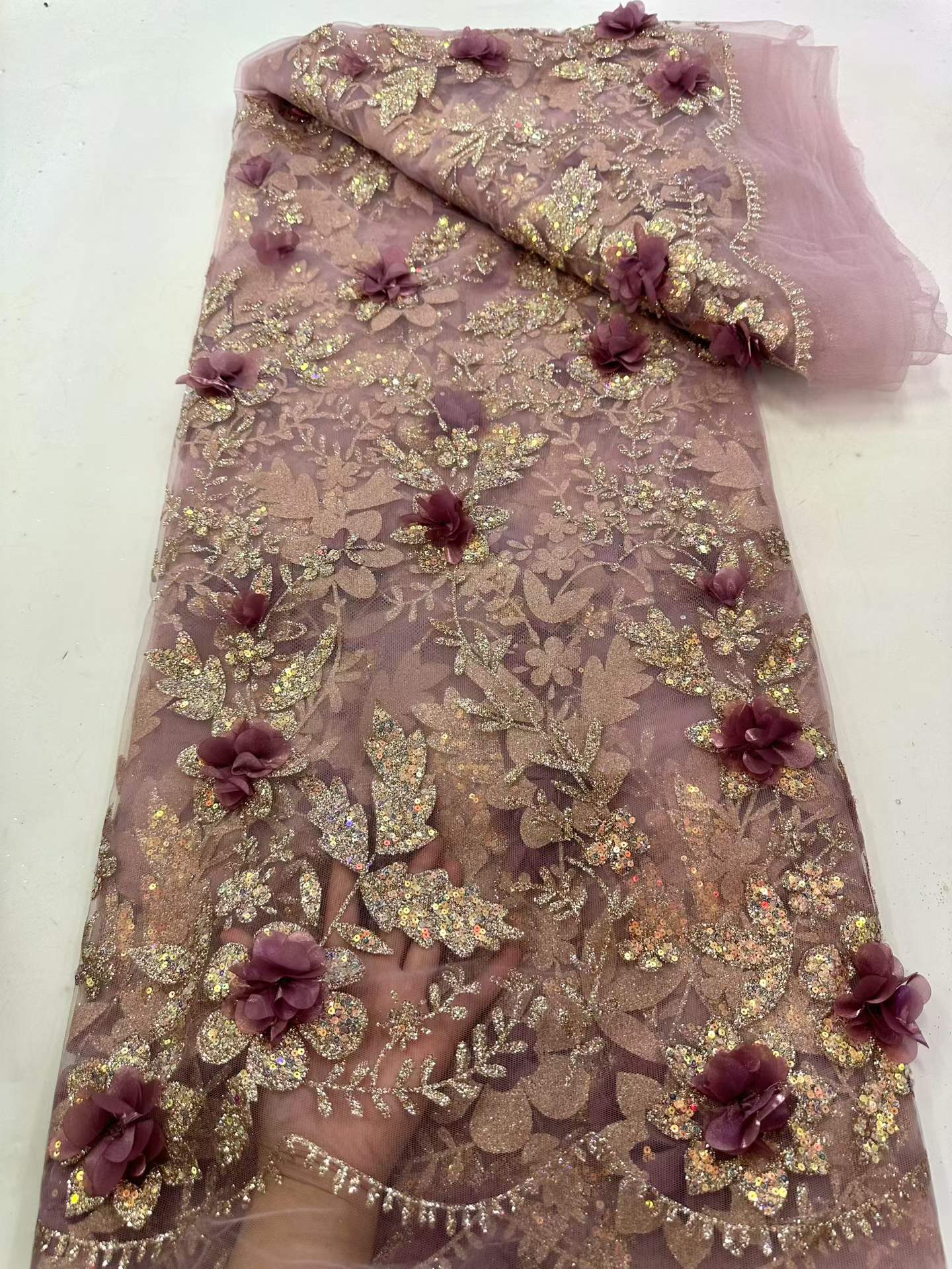 African Lace Fabric Embroidere - Glitter Tablecloth incelemesi ve fiyatı