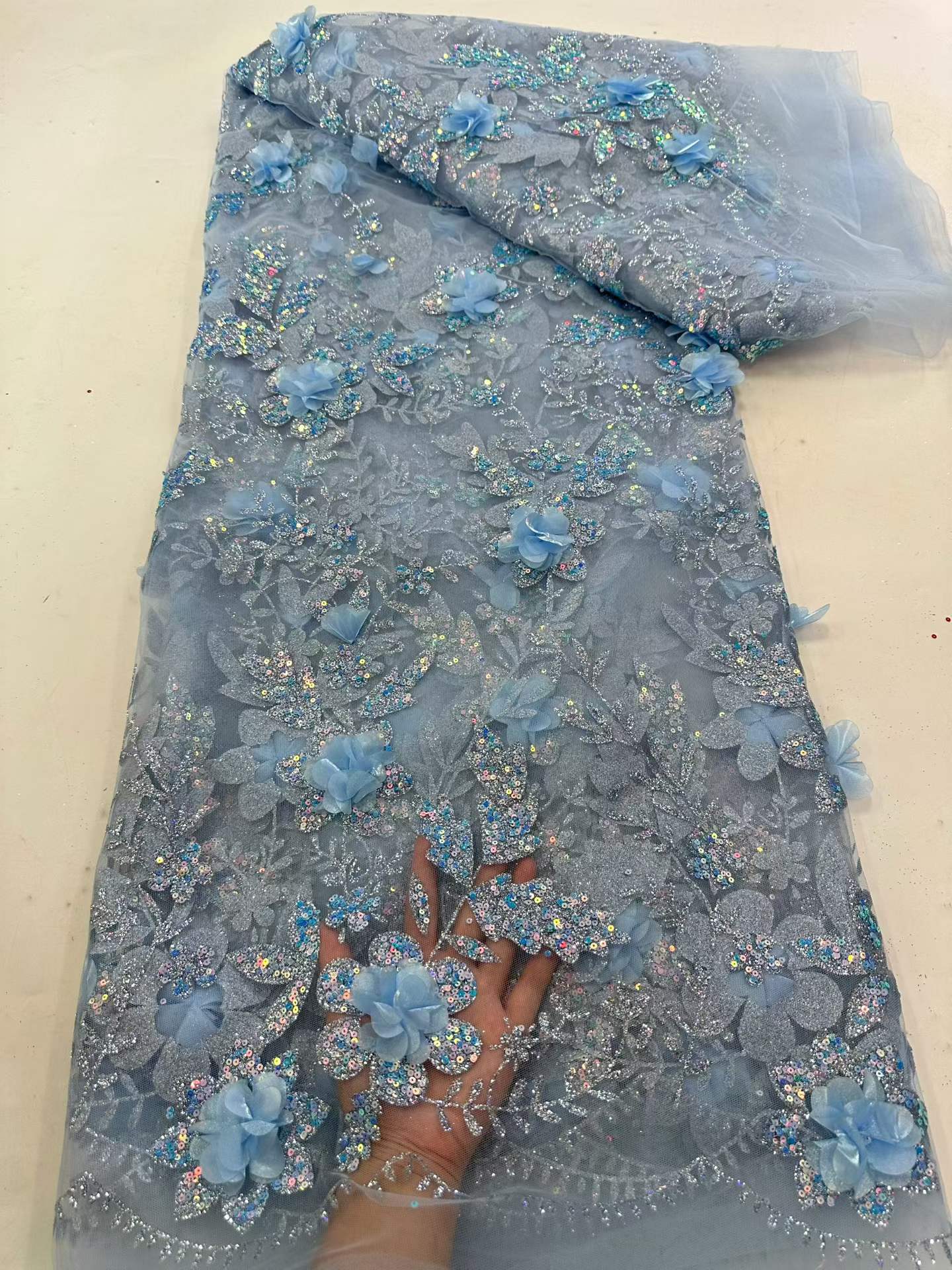 African Lace Fabric Embroidere - Glitter Tablecloth incelemesi ve fiyatı