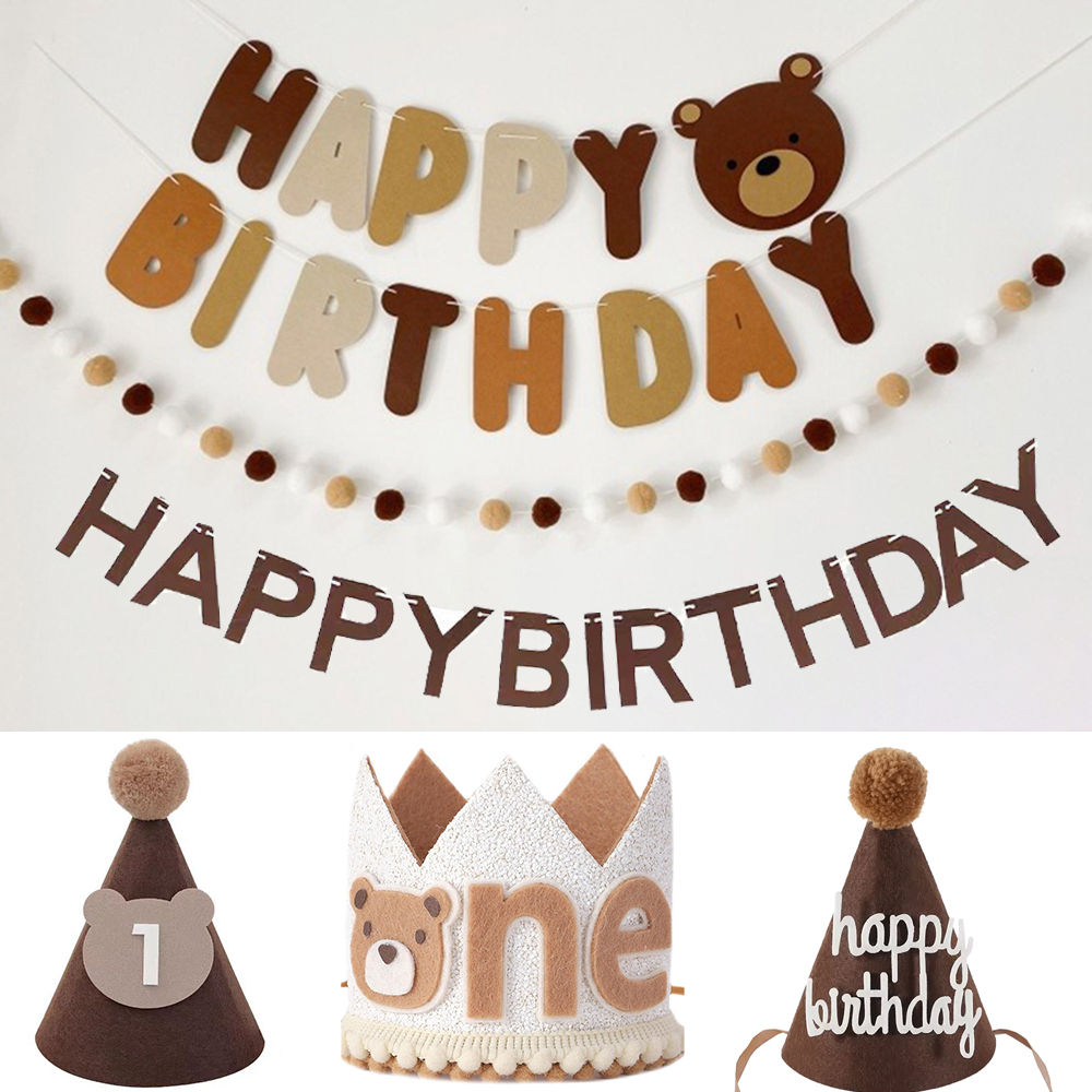 Cute Bear Kids 1st Birthday Ha - Party Hat Cone incelemesi ve fiyatı