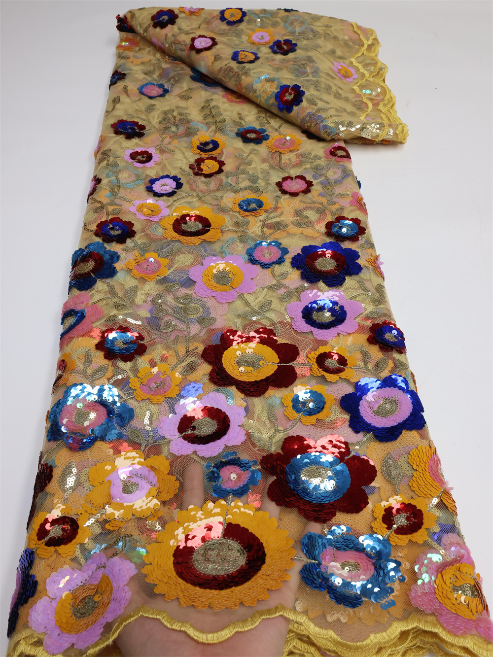Mesh African Lace Fabric 2025  - Glitter Tablecloth incelemesi ve fiyatı