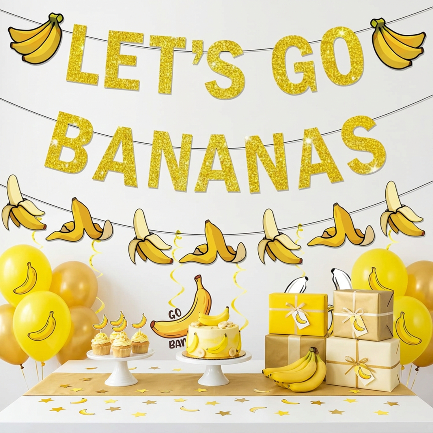 Yellow Bananas Birthday Banner - Let'S Party Event Supply incelemesi ve fiyatı