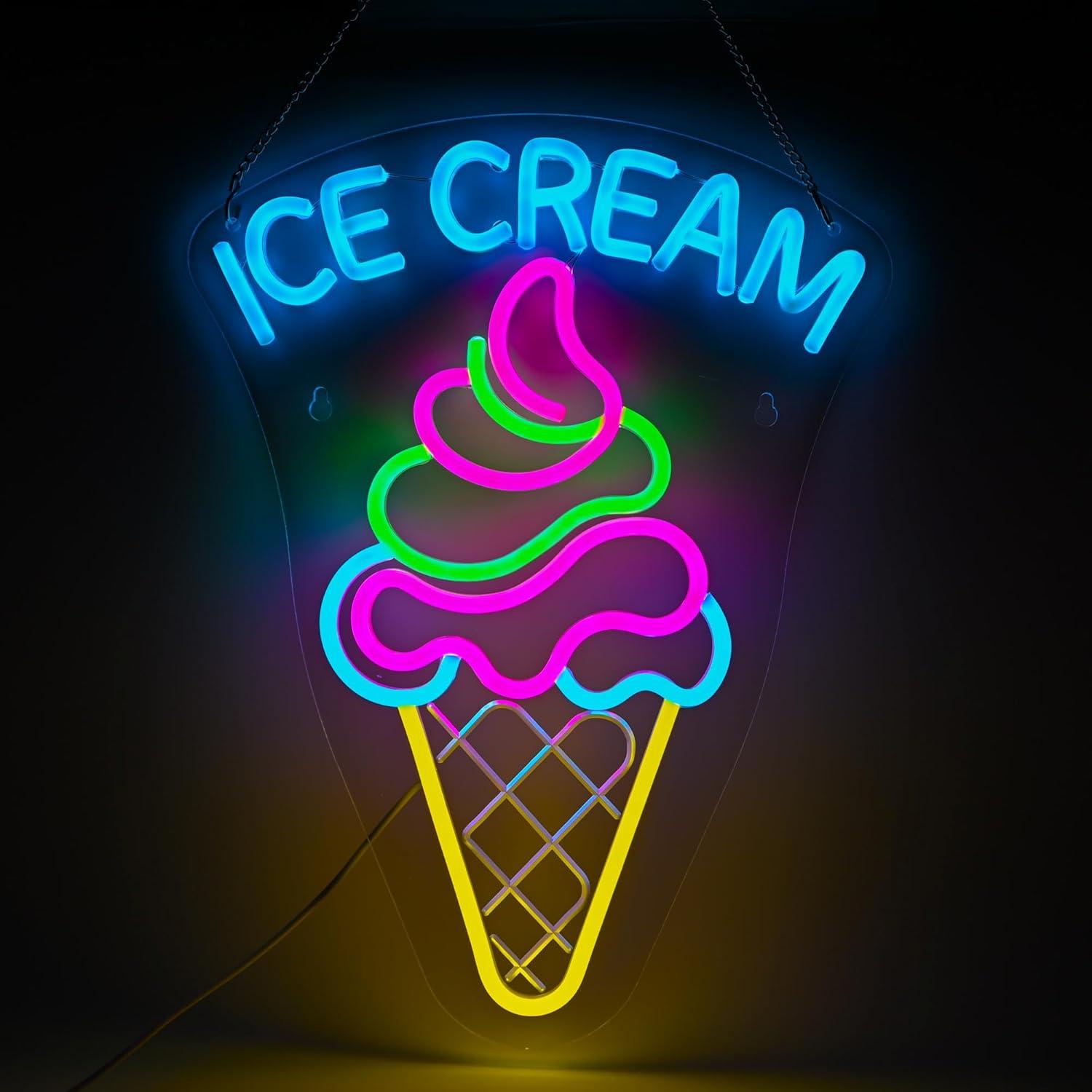 Ice Cream Neon Sign Dimmable D - Neon Sign Party incelemesi ve fiyatı