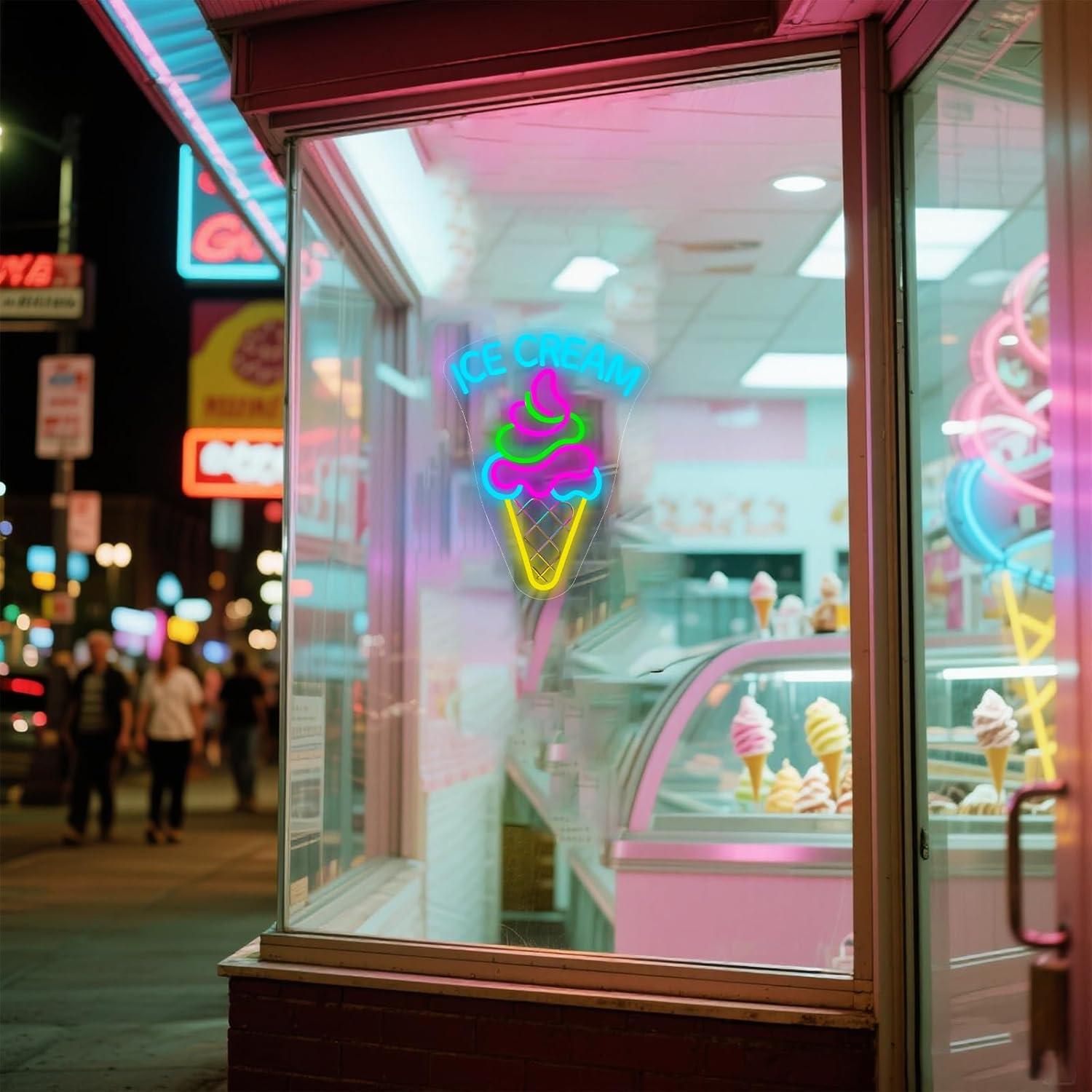 Ice Cream Neon Sign Dimmable D - Neon Sign Party incelemesi ve fiyatı