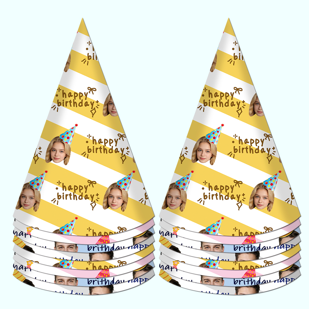 8pcs Custom Text and Photo Fac - Party Hat Cone incelemesi ve fiyatı
