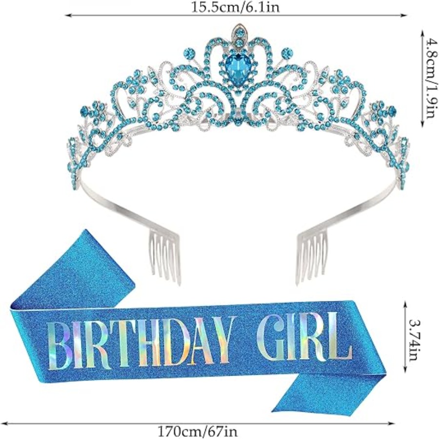 2Pcs Set Rhinestone Crystal Cr - Birthday Sash Glitter incelemesi ve fiyatı