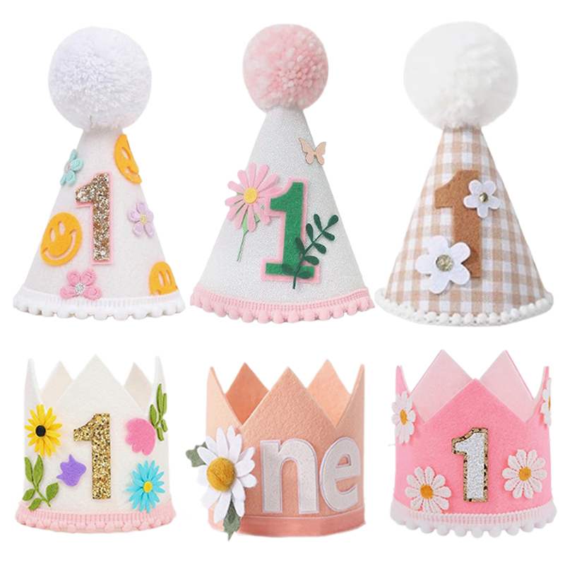 Flower Cone Hat 1st Birthday H - Party Hat Cone incelemesi ve fiyatı