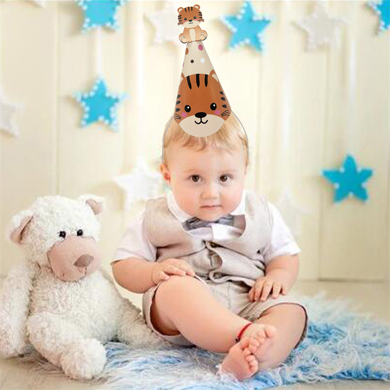 6Pcs Jungle Animal Paper Hats  - Party Hat Cone incelemesi ve fiyatı