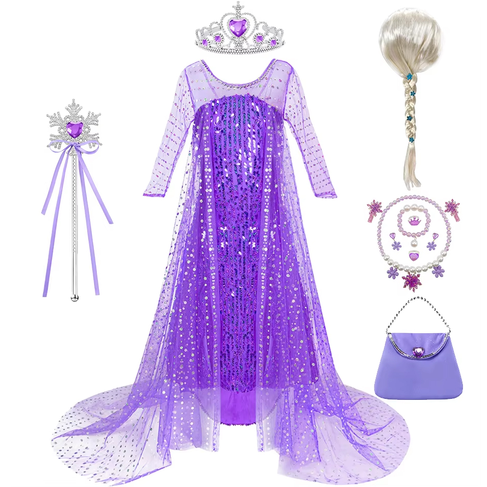 Elsa Purple Halloween Dress Gi - Glitter Tablecloth incelemesi ve fiyatı