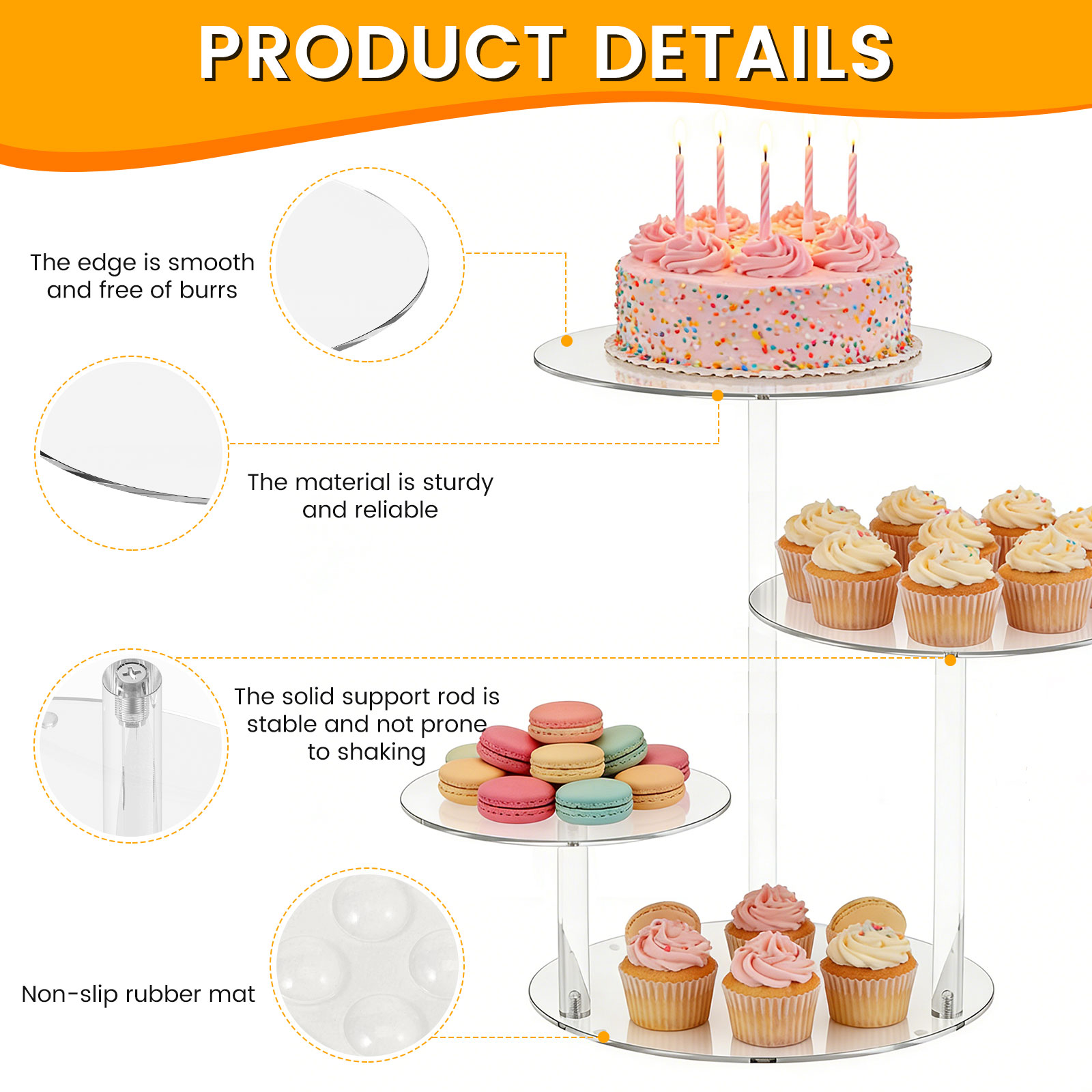 4 Tier Cake Stand Acrylic Tran - Cupcake Stand Tier incelemesi ve fiyatı
