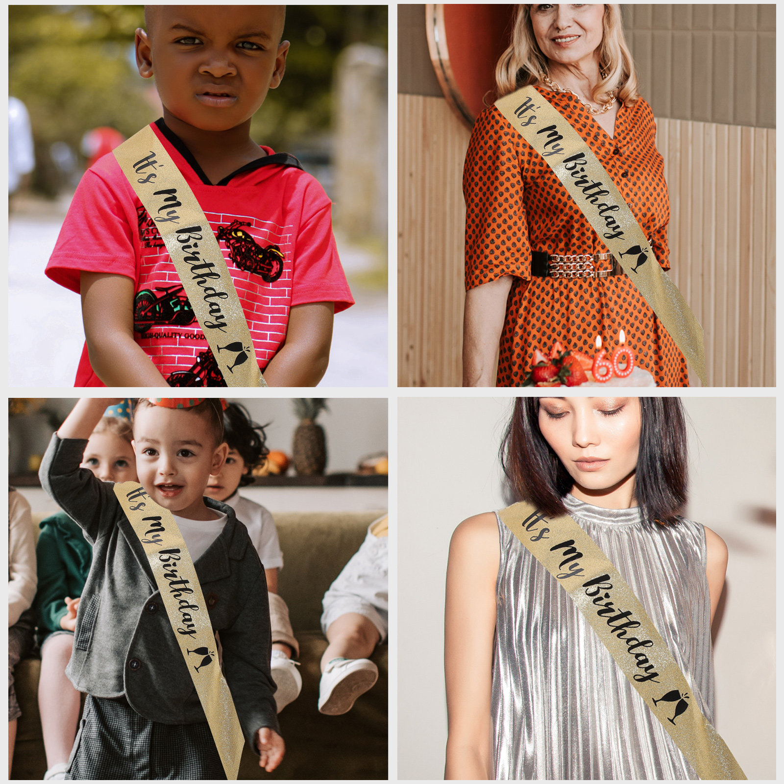 1Pcs Birthday Party Sash Glitt - Birthday Sash Glitter incelemesi ve fiyatı