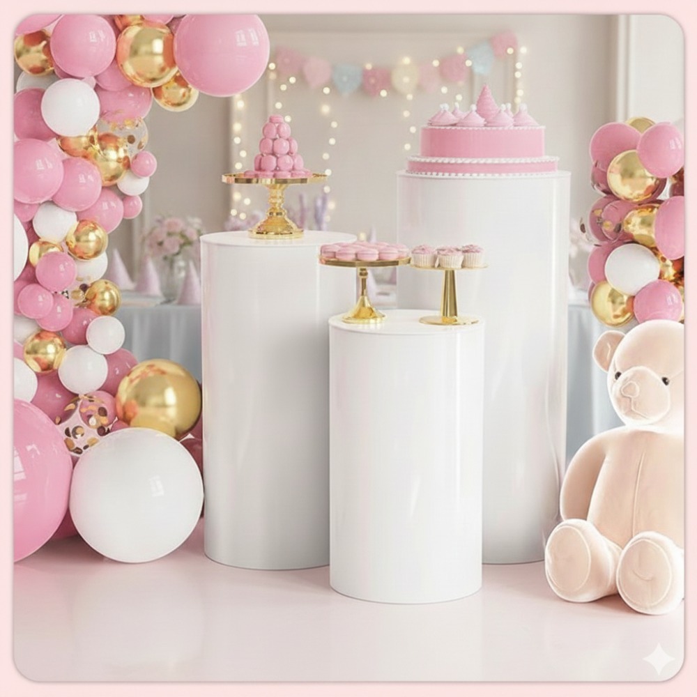 3/5Pcs White Cylinder Pedestal - Event Party incelemesi ve fiyatı