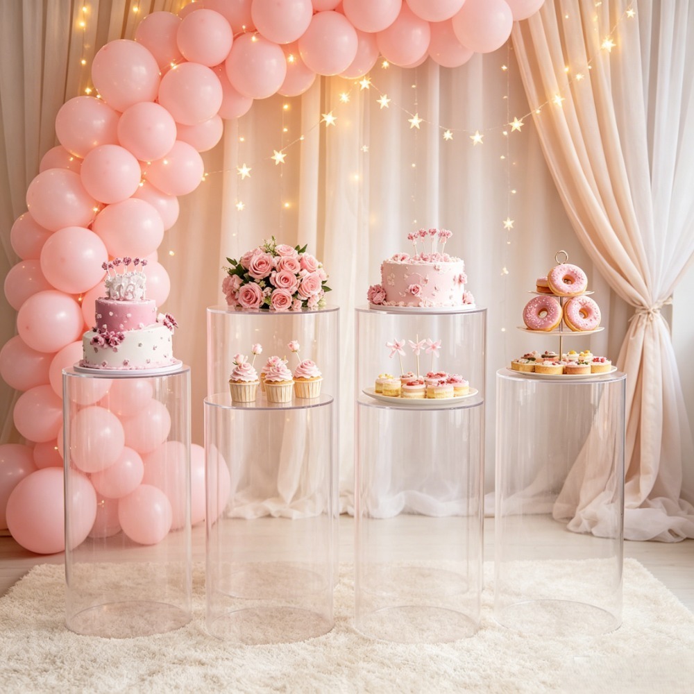 3/5Pcs White Cylinder Pedestal - Event Party incelemesi ve fiyatı