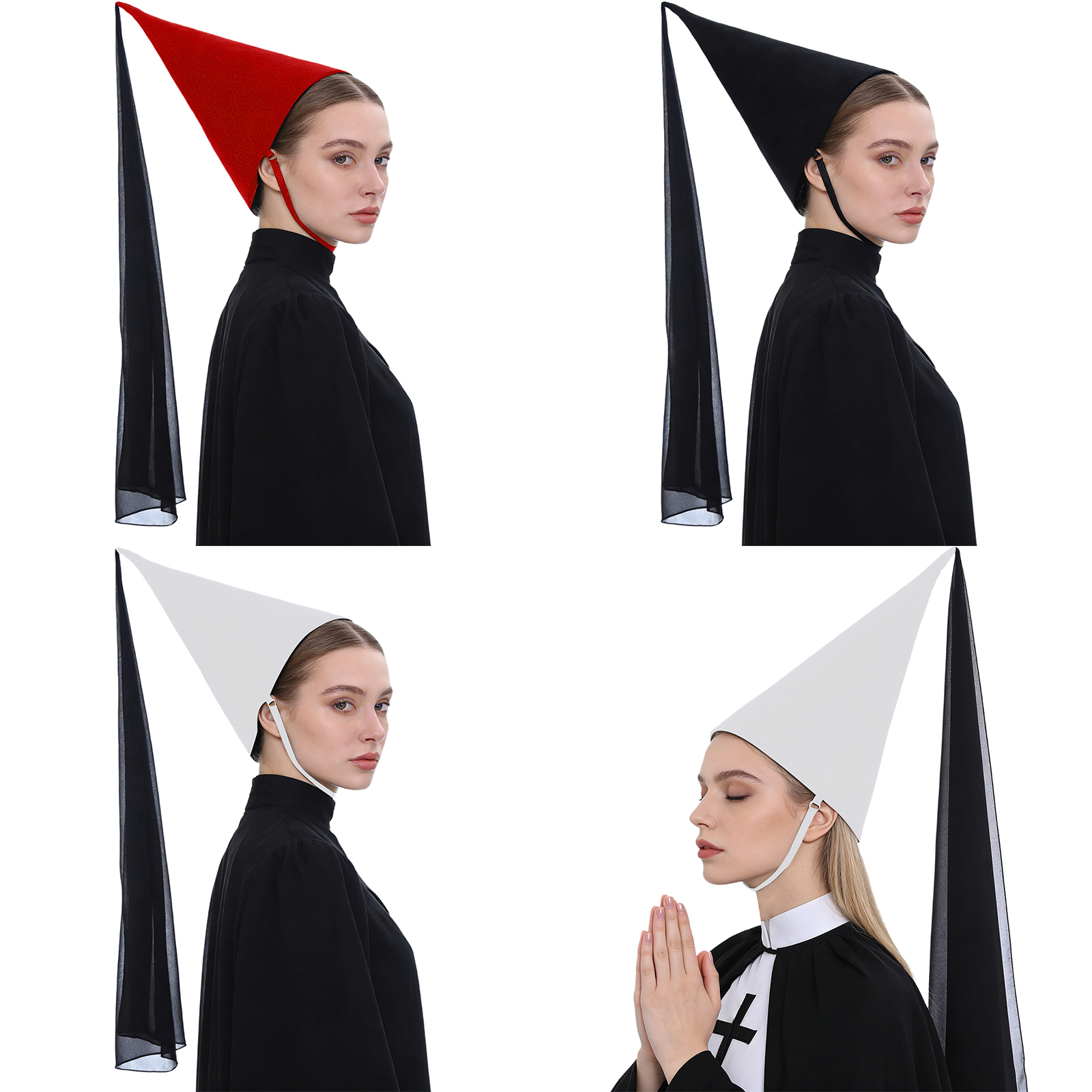 1Pcs Women Medieval Hennin Hat - Party Hat Cone incelemesi ve fiyatı