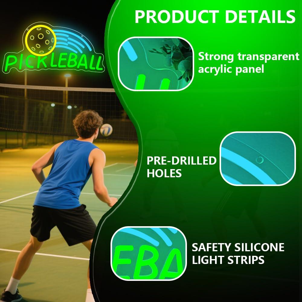 Pickleball Neon Sign USB Dimma - Neon Sign Party incelemesi ve fiyatı