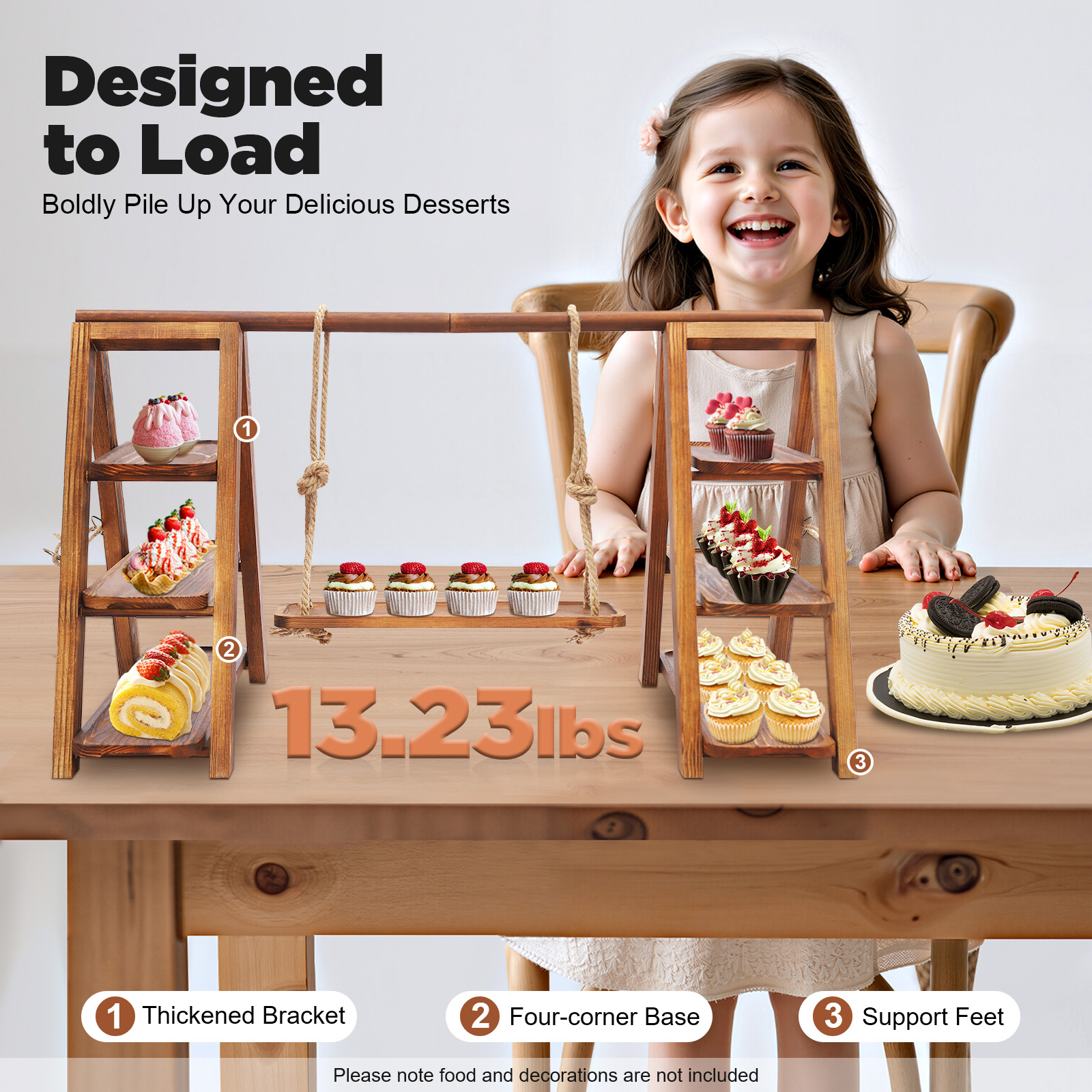 Wooden 3 Tier Cupcake Stand wi - Cupcake Stand Tier incelemesi ve fiyatı